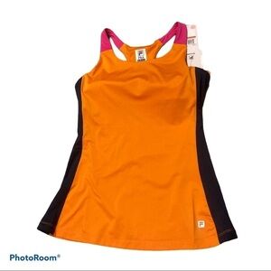 Fila tennis color blocked tank built in bra